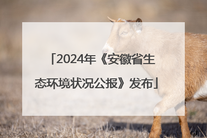 2024年《安徽省生态环境状况公报》发布