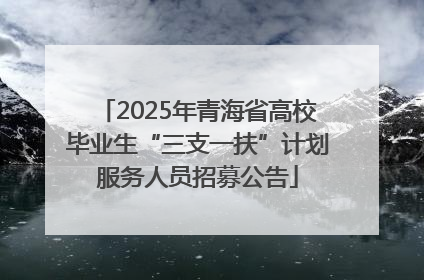 2025年青海省高校毕业生“三支一扶”计划服务人员招募公告