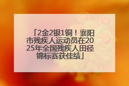 2金2银1铜！襄阳市残疾人运动员在2025年全国残疾人田径锦标赛获佳绩
