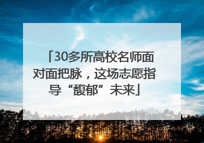 30多所高校名师面对面把脉，这场志愿指导“馥郁”未来